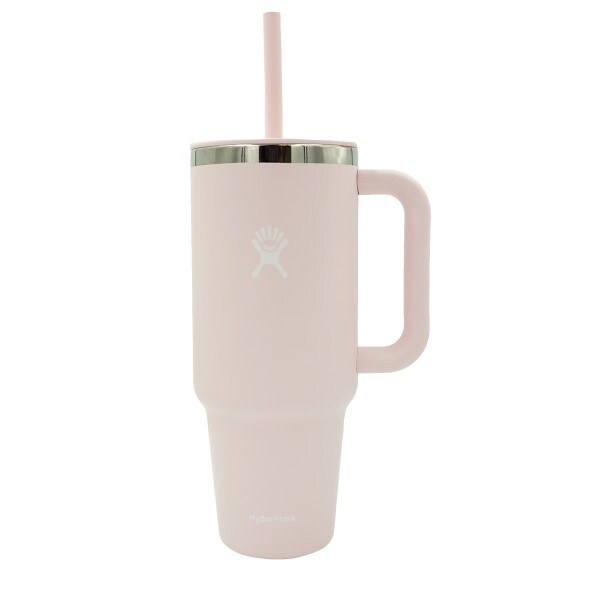 Pink Hydro Flask Travel Tumbler With Straw Trillum